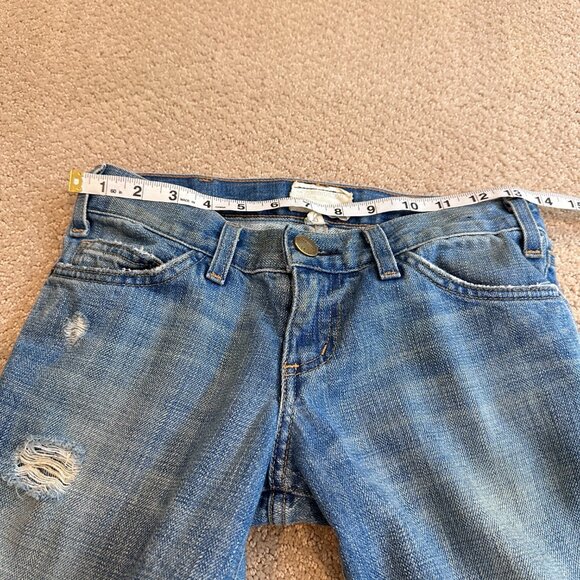 Current/Elliott Boyfriend Jeans Tattered Destroy Boho Raw Hem Size 24 #1968-0001 - Picture 6 of 13